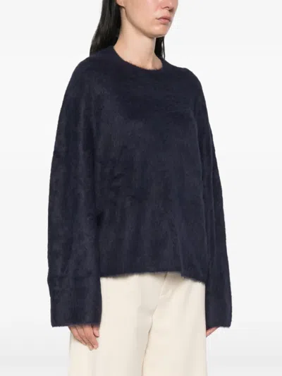 Soft Goat Long-sleeved Pullover In Blue