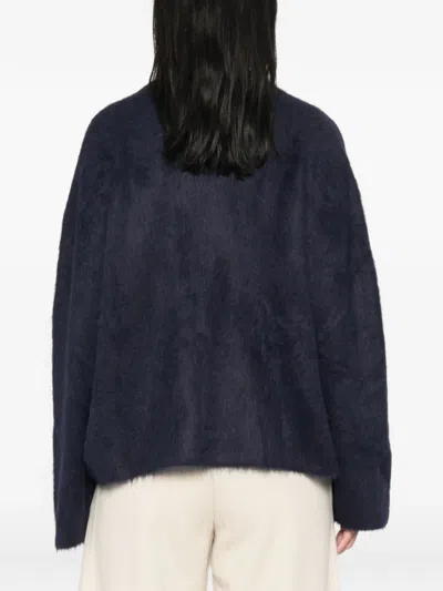 Soft Goat Long-sleeved Pullover In Blue
