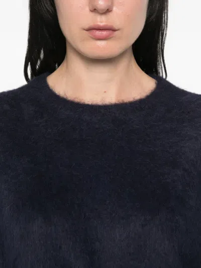 Soft Goat Long-sleeved Pullover In Blue
