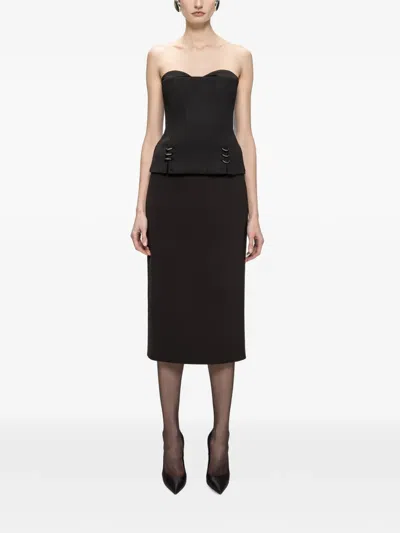 Nissa Wool Corset Top In Black