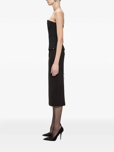Nissa Wool Corset Top In Black