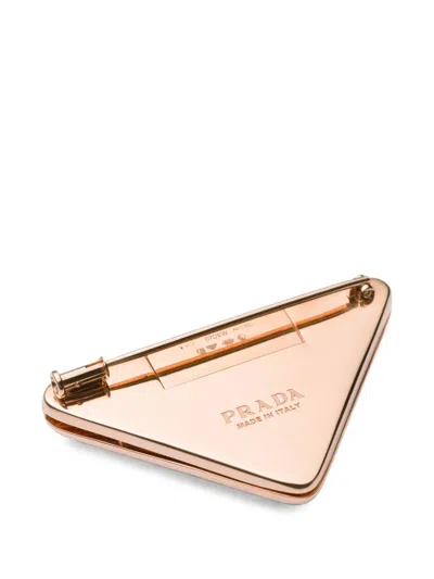 Prada Eternal Gold Triangle Brooch In Gold
