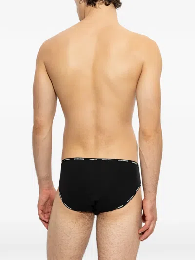 Dsquared2 Logo-waistband Briefs In Black