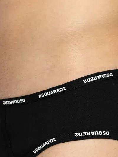 Dsquared2 Logo-waistband Briefs In Black