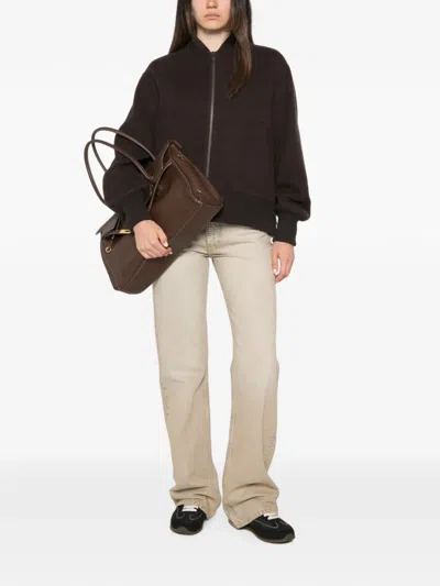 Bompard Double-faced Oversized Bomber Jacket In Brown