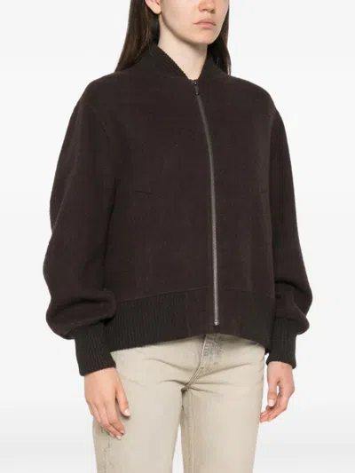 Bompard Double-faced Oversized Bomber Jacket In Brown