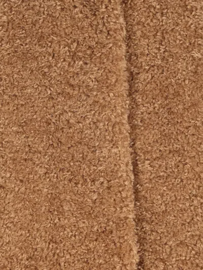 Herno Shearling-texture Single-breasted Coat In Brown