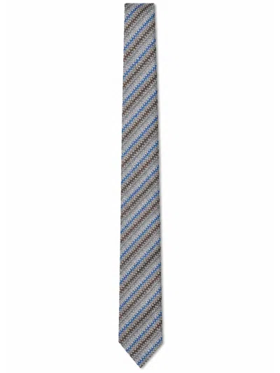 Missoni Zigzag Silk Tie In Multi