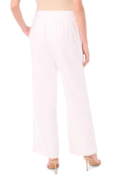 Cece Drawstring Linen Blend Pants In Ultra White