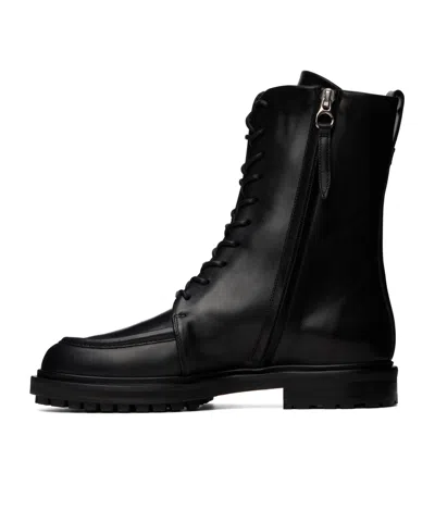 Aeyde Plain Colour Leather Ankle Boots In Black