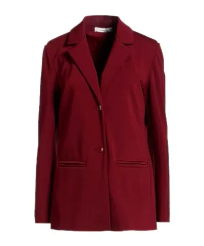 Max Mara Minimalist Singlebreasted Blazer In Red