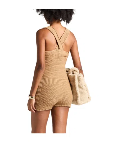 Max Mara Plain Colour Playsuits In Nude