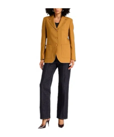 Max Mara Classic Singlebreasted Blazer In Brown