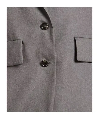 Max Mara Minimalist Onebutton Blazer In Gray