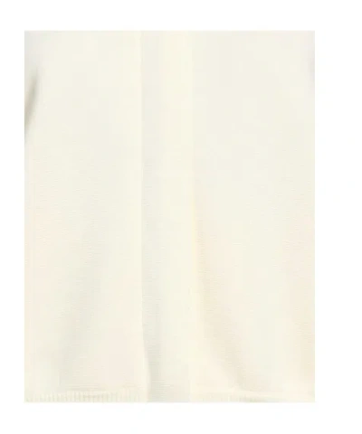 Max Mara Solidcolor Wool Knit Coat In White