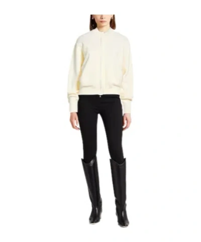 Max Mara Solidcolor Wool Knit Coat In White
