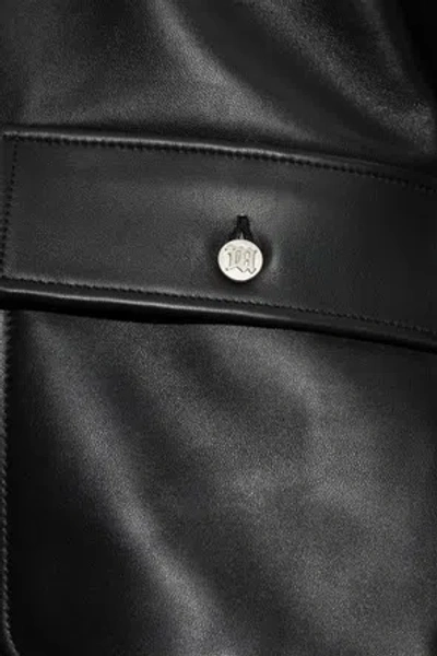 Misbhv Shearling-collar Leather Jacket In Multi