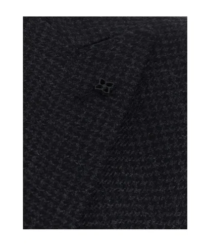Tagliatore Peak-lapel Wool Blend Blazer In Black