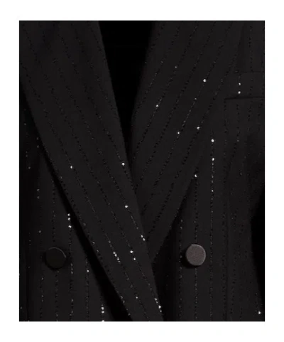 Max Mara Sequin Doublebreasted Blazer In Black