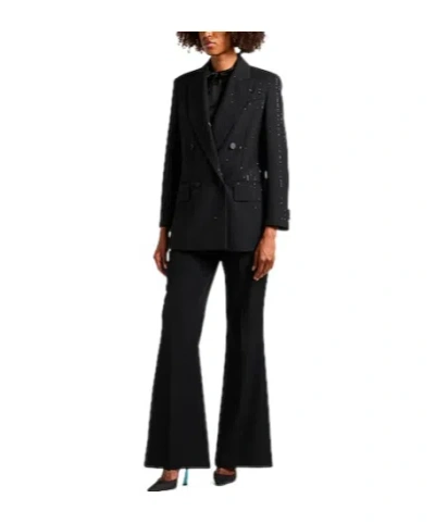 Max Mara Sequin Doublebreasted Blazer In Black