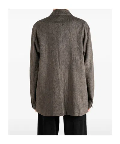 Uma Wang Chevron-pattern Notch-lapels Jacket In Gray