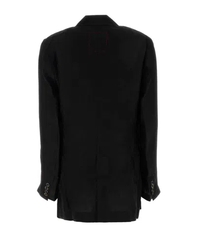 Uma Wang Asymmetrical Suit Jacket In Black