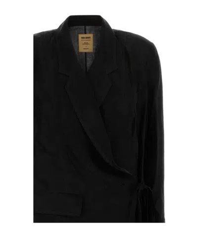 Uma Wang Asymmetrical Suit Jacket In Black