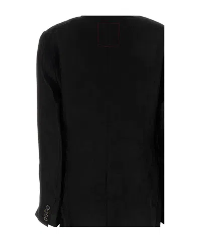 Uma Wang Asymmetrical Suit Jacket In Black
