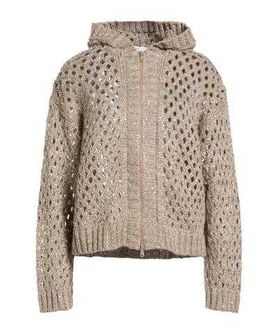 Brunello Cucinelli Plain Colour Cardigans In Neutral