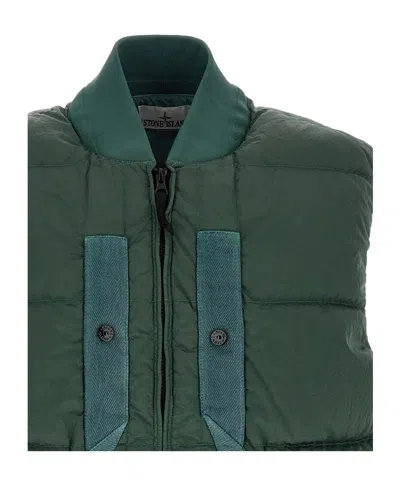 Stone Island Stand-collar Down Vest In Multi