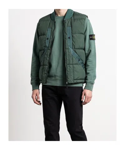 Stone Island Stand-collar Down Vest In Multi