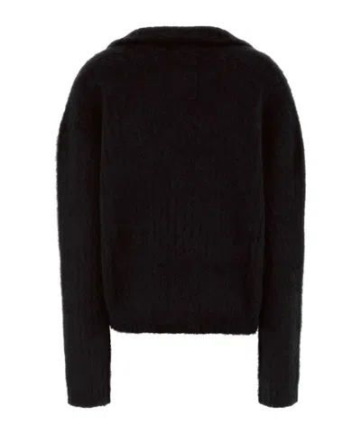 Uma Wang Long-sleeved Knitted Pullover In Black