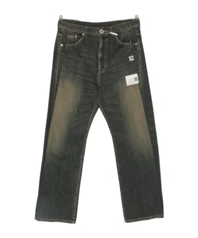 Miharayasuhiro Logo-patch Buttoned Jeans In Black