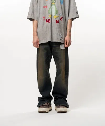Miharayasuhiro Logo-patch Buttoned Jeans In Black