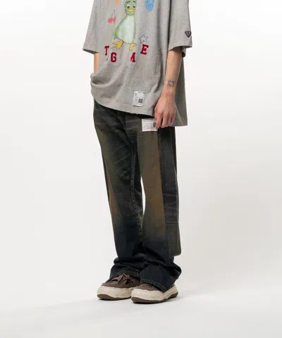 Miharayasuhiro Logo-patch Buttoned Jeans In Black
