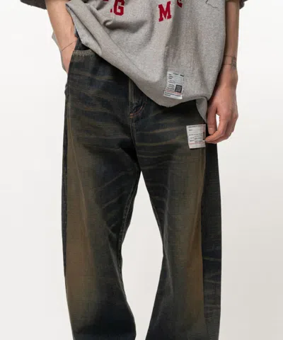 Miharayasuhiro Logo-patch Buttoned Jeans In Black