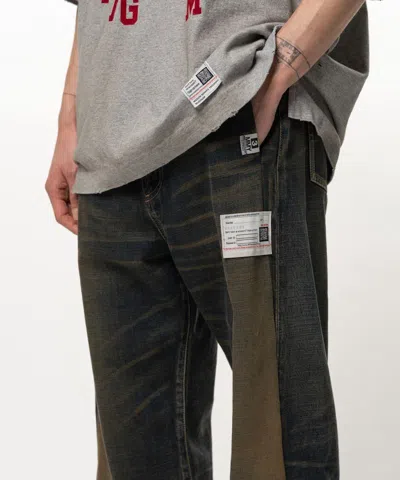 Miharayasuhiro Logo-patch Buttoned Jeans In Black