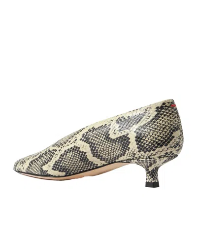 Aeyde Clara Snake-effect Pointed-toe Pumps In Nude