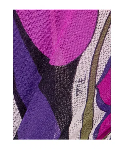 Pucci Printed Tulle Blouse In Multi