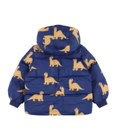 Mini Rodini Printed Down Jacket In Blue