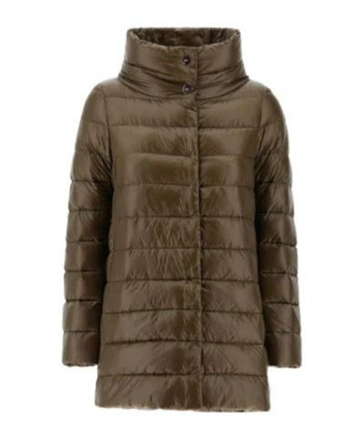 Herno Stand-collar Quilted Down Jacket In Gray