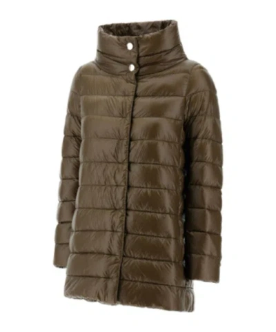 Herno Stand-collar Quilted Down Jacket In Gray