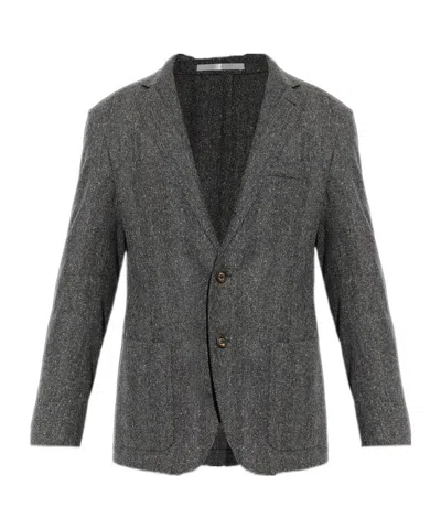 Eleventy Herringbone-pattern Blazer In Gray