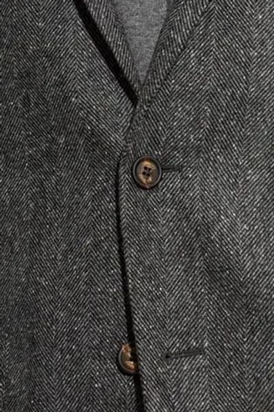 Eleventy Herringbone-pattern Blazer In Gray