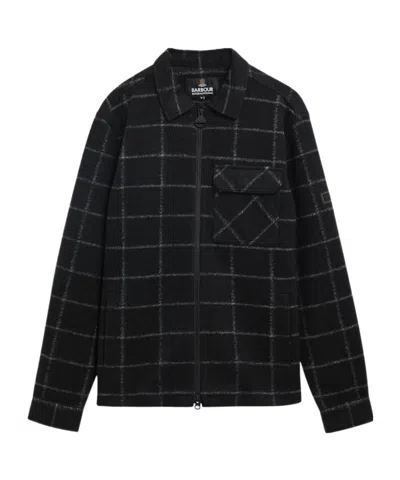 Barbour Check-pattern Zip-up Jacket In Black
