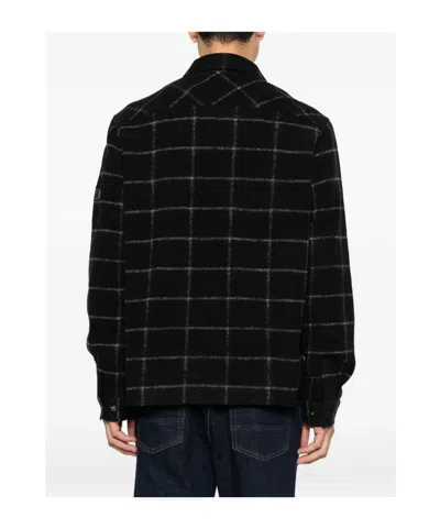 Barbour Check-pattern Zip-up Jacket In Black