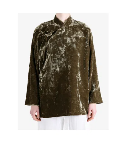 Uma Wang Asymmetric-front Casual Jacket In Green