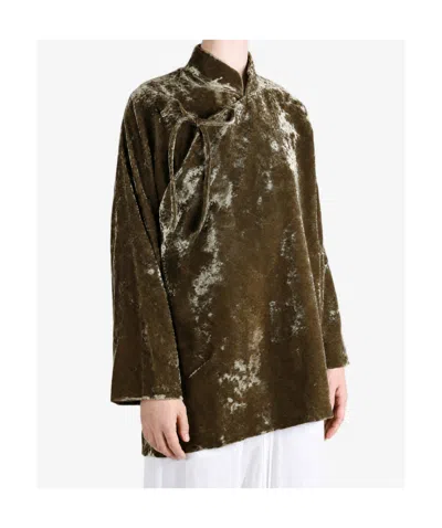 Uma Wang Asymmetric-front Casual Jacket In Green