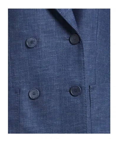 Max Mara Minimalist Doublebreasted Blazer In Blue