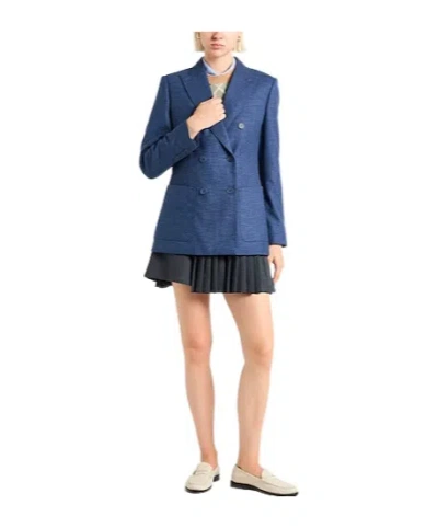 Max Mara Minimalist Doublebreasted Blazer In Blue
